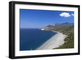 Beach of Nonza, Corsica, France, Mediterranean, Europe-Markus Lange-Framed Photographic Print