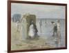 Beach of Scheveningen, with Two Ladies and Children, by Johan Antonie De Jonge, C. 1890-1920-Johan Antonie de Jonge-Framed Art Print