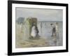 Beach of Scheveningen, with Two Ladies and Children, by Johan Antonie De Jonge, C. 1890-1920-Johan Antonie de Jonge-Framed Art Print