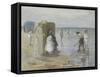 Beach of Scheveningen, with Two Ladies and Children, by Johan Antonie De Jonge, C. 1890-1920-Johan Antonie de Jonge-Framed Stretched Canvas