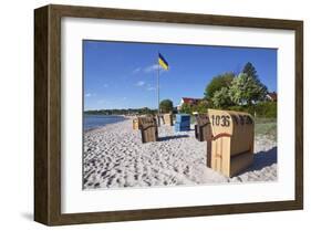 Beach of the Baltic Seaside Resort of Eckernfoerde, Schleswig-Holstein, Germany-null-Framed Art Print