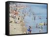 Beach on a Hot Day, Southsea, Hampshire, England, United Kingdom-Jean Brooks-Framed Stretched Canvas