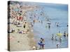 Beach on a Hot Day, Southsea, Hampshire, England, United Kingdom-Jean Brooks-Stretched Canvas