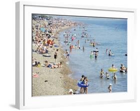 Beach on a Hot Day, Southsea, Hampshire, England, United Kingdom-Jean Brooks-Framed Photographic Print