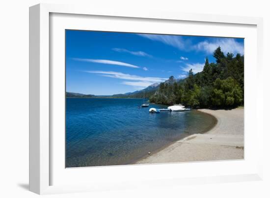 Beach on a Mountain Lake in Los Alerces National Park, Chubut, Patagonia, Argentina, South America-Michael Runkel-Framed Photographic Print