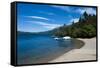 Beach on a Mountain Lake in Los Alerces National Park, Chubut, Patagonia, Argentina, South America-Michael Runkel-Framed Stretched Canvas