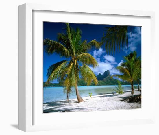 Beach on Bora Bora, Island of Tahiti, French Polynesia, The South Seas-null-Framed Art Print