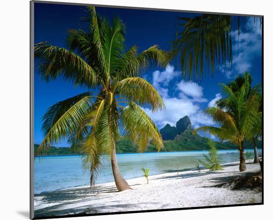 Beach on Bora Bora, Island of Tahiti, French Polynesia, The South Seas-null-Mounted Art Print