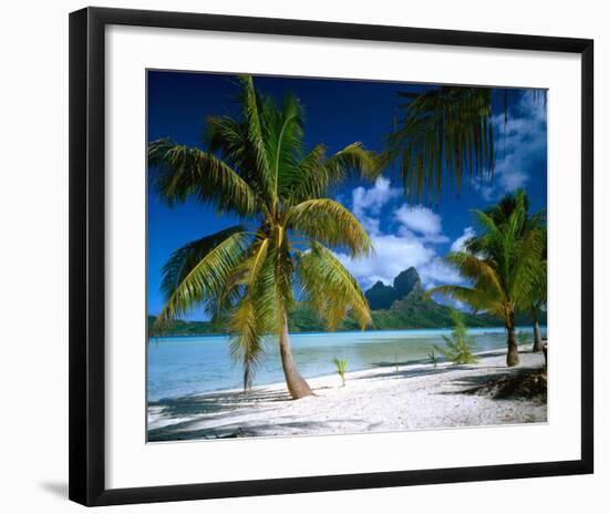 Beach on Bora Bora, Island of Tahiti, French Polynesia, The South Seas-null-Framed Art Print