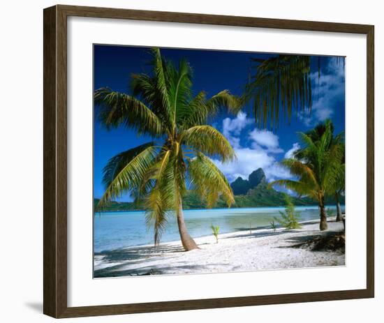 Beach on Bora Bora, Island of Tahiti, French Polynesia, The South Seas-null-Framed Art Print