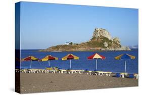 Beach on Kefalos Bay Looking Out to Kastri Island, Kos, Dodecanese, Greek Islands, Greece, Europe-null-Stretched Canvas