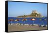 Beach on Kefalos Bay Looking Out to Kastri Island, Kos, Dodecanese, Greek Islands, Greece, Europe-null-Framed Stretched Canvas