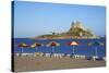 Beach on Kefalos Bay Looking Out to Kastri Island, Kos, Dodecanese, Greek Islands, Greece, Europe-null-Stretched Canvas