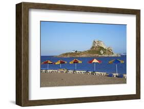 Beach on Kefalos Bay Looking Out to Kastri Island, Kos, Dodecanese, Greek Islands, Greece, Europe-null-Framed Photographic Print