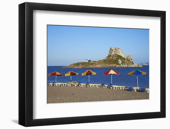 Beach on Kefalos Bay Looking Out to Kastri Island, Kos, Dodecanese, Greek Islands, Greece, Europe-null-Framed Photographic Print