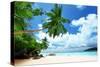 Beach on Mahe Island in Seychelles-Iakov Kalinin-Stretched Canvas