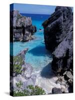 Beach on South Coast, Bermuda, Caribbean-Alan Klehr-Stretched Canvas