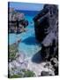 Beach on South Coast, Bermuda, Caribbean-Alan Klehr-Stretched Canvas