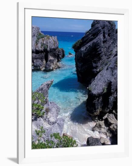 Beach on South Coast, Bermuda, Caribbean-Alan Klehr-Framed Photographic Print