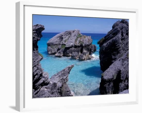 Beach on South Coast, Bermuda, Caribbean-Alan Klehr-Framed Photographic Print