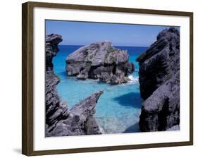 Beach on South Coast, Bermuda, Caribbean-Alan Klehr-Framed Photographic Print