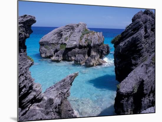 Beach on South Coast, Bermuda, Caribbean-Alan Klehr-Mounted Photographic Print