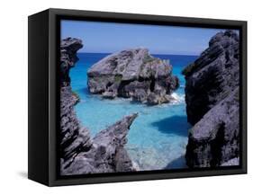 Beach on South Coast, Bermuda, Caribbean-Alan Klehr-Framed Stretched Canvas