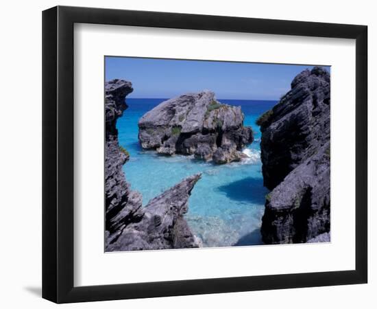 Beach on South Coast, Bermuda, Caribbean-Alan Klehr-Framed Photographic Print