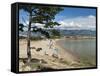 Beach on the Lopar Peninsula, Rab Island, Kvarner Gulf, Croatia, Adriatic, Europe-Stuart Black-Framed Stretched Canvas