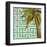 Beach Palm Turquoise Pattern II-Patricia Pinto-Framed Art Print