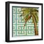 Beach Palm Turquoise Pattern II-Patricia Pinto-Framed Art Print