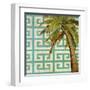 Beach Palm Turquoise Pattern II-Patricia Pinto-Framed Art Print