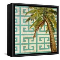 Beach Palm Turquoise Pattern II-Patricia Pinto-Framed Stretched Canvas
