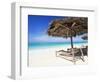 Beach Parasol Overlooking Indian Ocean, Jambiani Beach, Island of Zanzibar, Tanzania, East Africa-Lee Frost-Framed Photographic Print