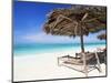 Beach Parasol Overlooking Indian Ocean, Jambiani Beach, Island of Zanzibar, Tanzania, East Africa-Lee Frost-Mounted Photographic Print