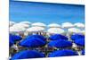Beach Parasols, Nice, Alpes Maritimes, Provence, Cote D'Azur, French Riviera, France, Europe-Amanda Hall-Mounted Photographic Print