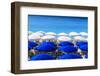 Beach Parasols, Nice, Alpes Maritimes, Provence, Cote D'Azur, French Riviera, France, Europe-Amanda Hall-Framed Photographic Print