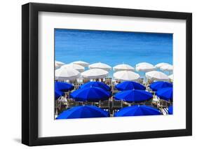 Beach Parasols, Nice, Alpes Maritimes, Provence, Cote D'Azur, French Riviera, France, Europe-Amanda Hall-Framed Photographic Print