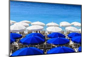 Beach Parasols, Nice, Alpes Maritimes, Provence, Cote D'Azur, French Riviera, France, Europe-Amanda Hall-Mounted Photographic Print