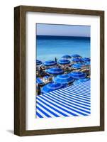 Beach Parasols, Nice, Alpes Maritimes, Provence, Cote D'Azur, French Riviera, France, Europe-Amanda Hall-Framed Photographic Print