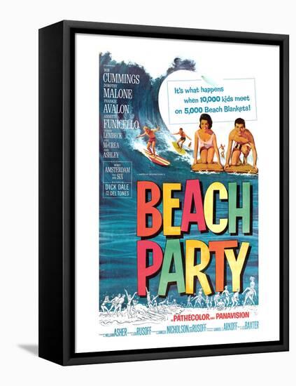 Beach Party, Annette Funicello, Frankie Avalon, 1963-null-Framed Stretched Canvas