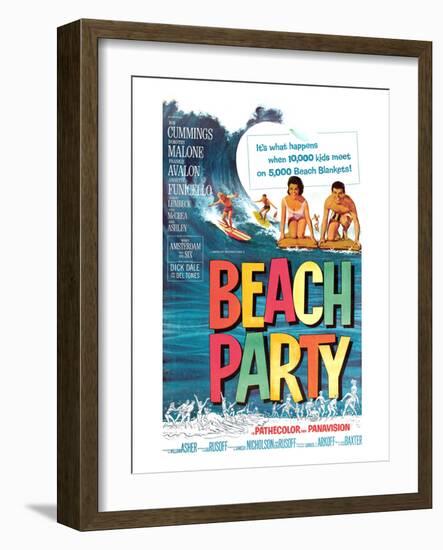 Beach Party, Annette Funicello, Frankie Avalon, 1963-null-Framed Photo