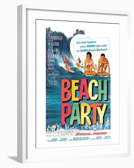 Beach Party, Annette Funicello, Frankie Avalon, 1963-null-Framed Photo