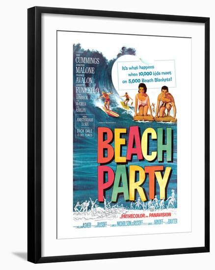 Beach Party, Annette Funicello, Frankie Avalon, 1963-null-Framed Photo