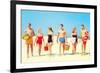 Beach Picnic, Retro-null-Framed Art Print