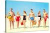 Beach Picnic, Retro-null-Stretched Canvas