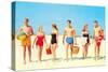 Beach Picnic, Retro-null-Stretched Canvas