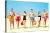 Beach Picnic, Retro-null-Stretched Canvas