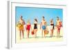 Beach Picnic, Retro-null-Framed Art Print