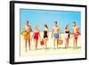 Beach Picnic, Retro-null-Framed Art Print